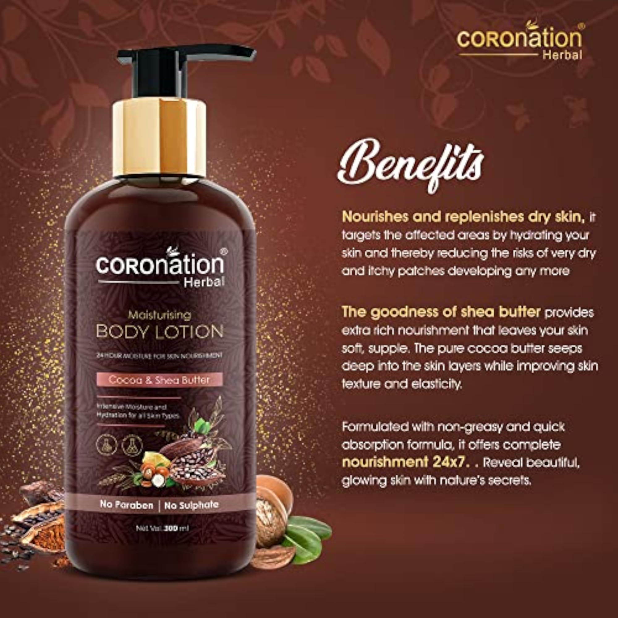 Pure Cocoa and Shea Butter Moisturizing Body Lotion