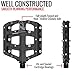 VP Components Bike Pedal Set for MTB BMX Bicycle, 9/16-Inch Spindle, Aluminum Platform with Replaceable Anti-slip Pins (VP-Vice Pedals) | VP-015-BK