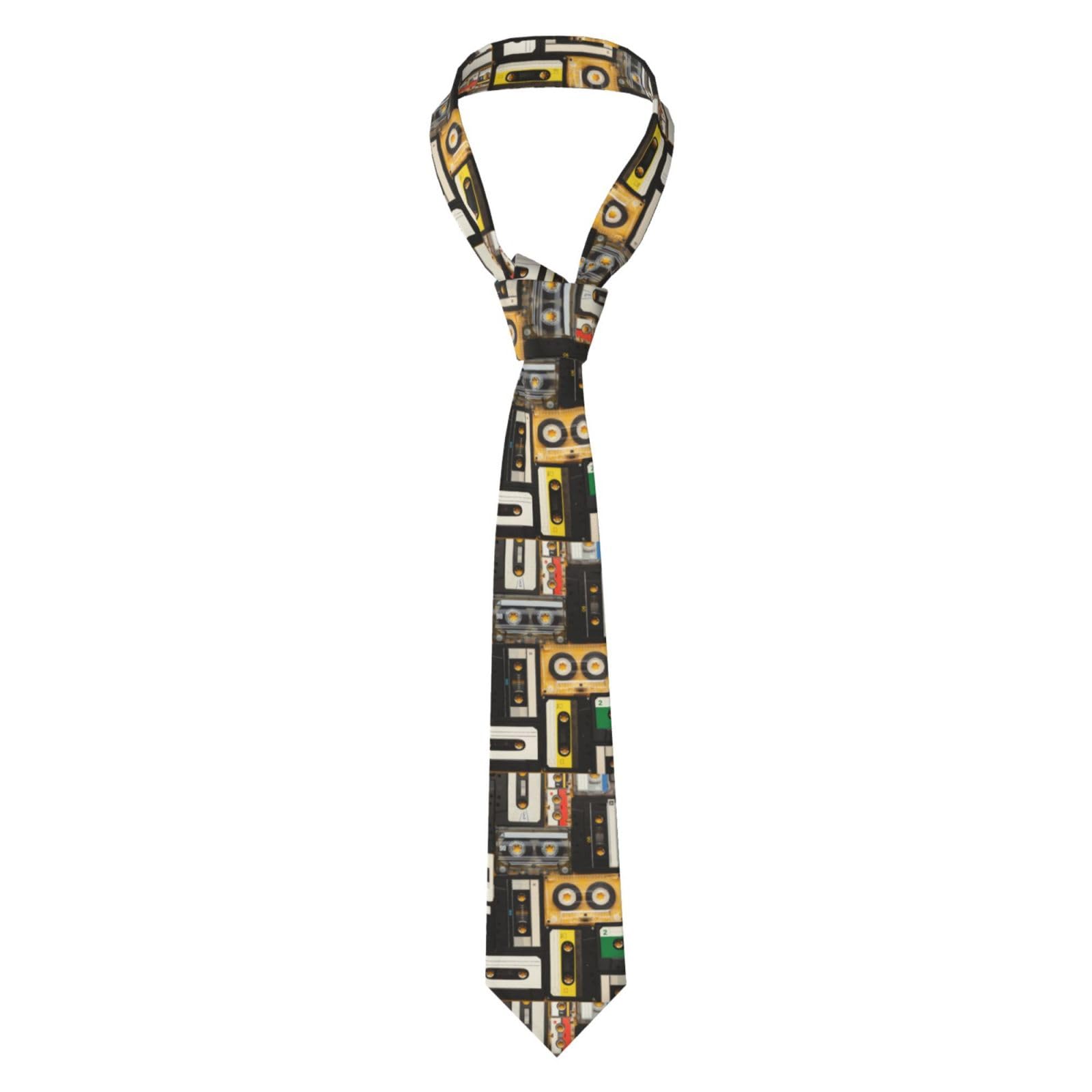 IFHSIGoe Cintas de casete de grabación de audio vintage para hombre, corbata para el cuello, traje de fiesta, corbata de boda, negocios, corbata formal, gran regalo para hombres, Como se muestra en la