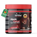 fairvital Glicina in polvere, 500 g, VEGANA, aminoacido, glicina in polvere pura al 100% senza additivi