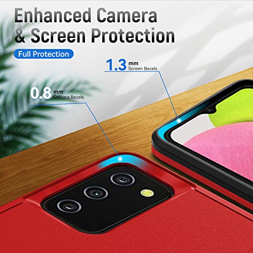 Image of for Samsung Galaxy A03S Case with HD Screen Protector, Red