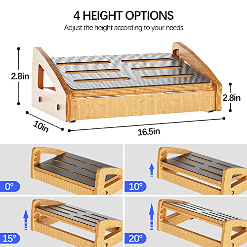 Dt Adjustable Under Desk Footrest - Ergonomic Foot Rest For Under Desk At Work Foot Stool Under Desk With 4 Height Position & 20 Degree Tilt Angle Adjustment For Home, Office #TOP3