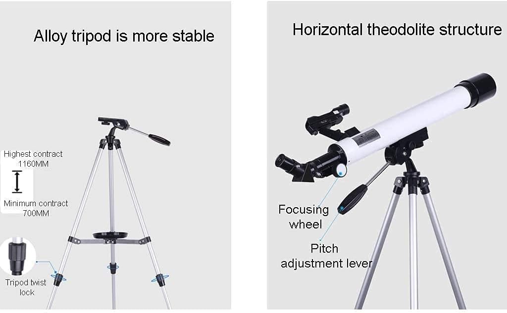 Telescope,Portable Refractor Telescope,Great Astronomy Gift for Kids to Explore Moon Space,50mm Aperture Telescopes for Astronomy