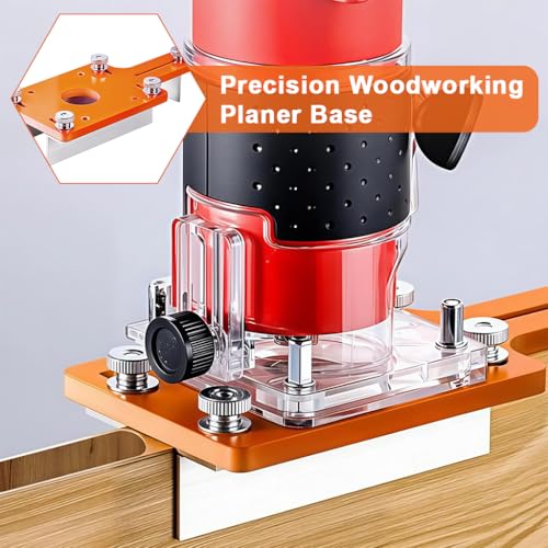 Image of Serplex Trim Router Slotting Tool Adjustable Positioning & Slot Cutting Jig Compatible with Trim Routers Aluminum Alloy Base Plate for Edge Trimmer