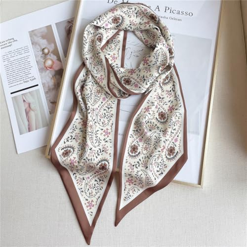 Image of Head Hair Scarf for Women,Silky Long Headscarf Purse Bag Scarfs for Handbag Fashion Satin Neck Scarves Accessories
