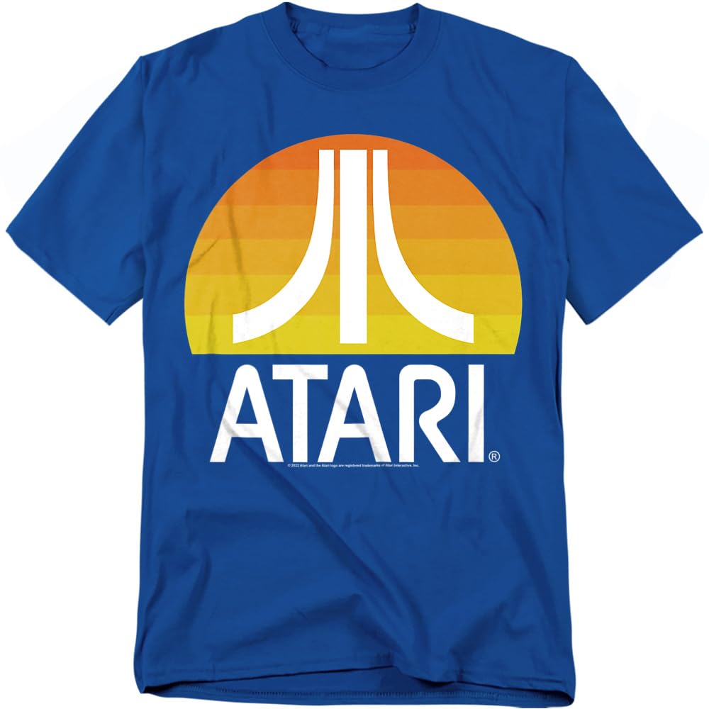 Popfunk Atari Video Game Retro Logo Vintage Gaming Console T Shirt Black Heather