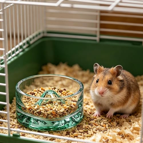 Recipiente de agua para hámster cuenco de vidrio para periquitos y conures 4