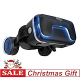 3D Virtual Reality Headset for 3D Movies and Games - VR Headset with Stereo Headphones and Adjustable Straps Between 4.7-6" Smartphones(Android/iOS)