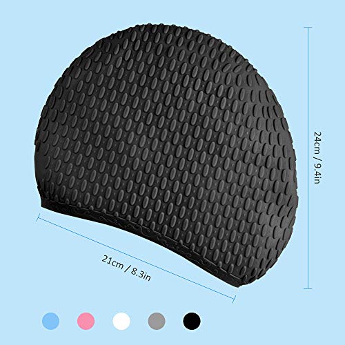Touca de natação de silicone para adultos homens mulheres touca de natação para cabelos longos cabel