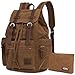 KAUKKO Vintage Rucksäcke, Canvas Laptop Rucksack Damen Herren Schulrucksack Daypack Stylisch Backpack für Outdoor Wanderreise Camping mit Großer Kapazität (Khaki T02)