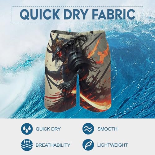 Beach Shorts for Men Pattern Funny Ghosts Hawaiian Swim Board Shorts Mesh Lining Swimming Trunks Pocket3