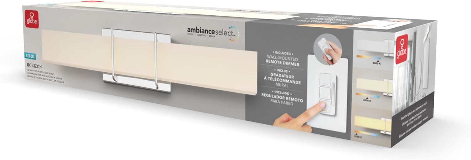 Globe Electric 91005408 Horizon 24" Wide LED Bath Bar with Frosted Acrylic Shade - Brass