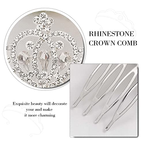 Kilshye Princess Small Tiara Comb Girls Crown Combs Rhinestone Costume Tiaras Hair Accessories For Kids thumb #2
