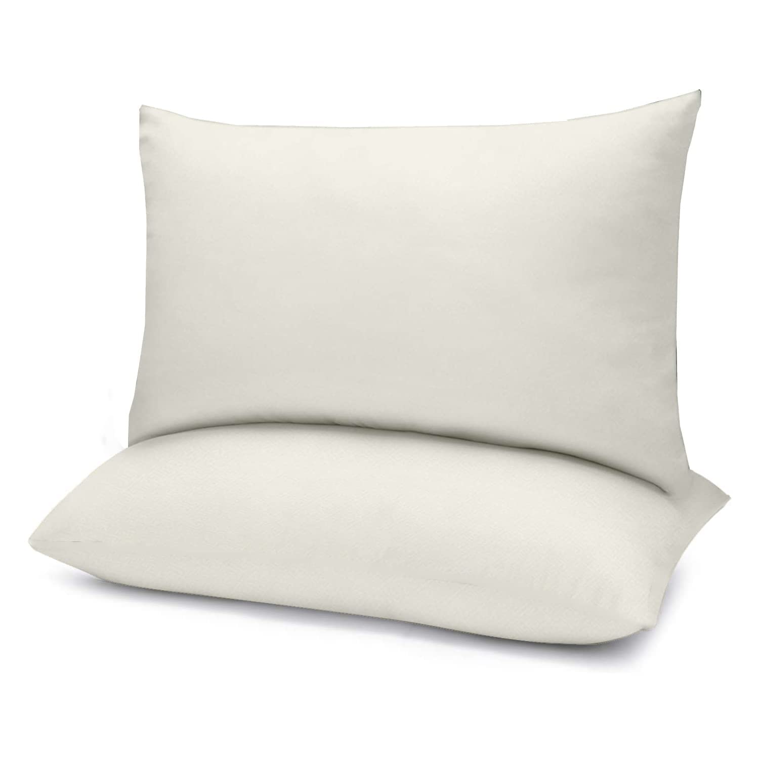 Soft Sleeping Microfiber Soft Pillow Filler 2 Pieces Sleep Comfortable with Ivory Pillows Size_20x30 Inch (Size_20x30 Inch)