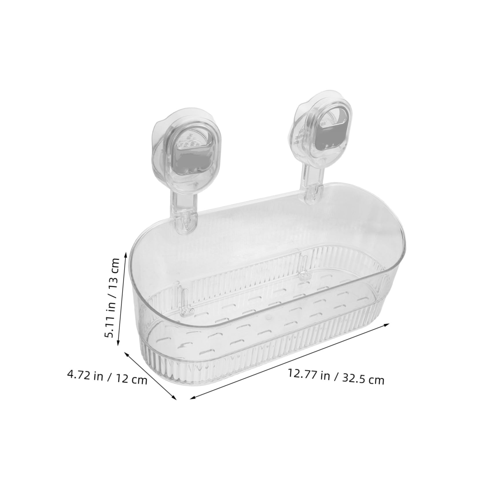 Mensola a Ventosa Trasparente senza Foratura per Doccia e Cucina, Organizer Portaoggetti da Parete Forte Capacità di Carico, Contenitore Porta Saponi e Accessori per Bagno e