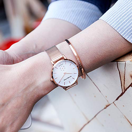 VICTORIA-HYDE-Damen-Uhr-Minimalist-Armbanduhr-Analoges-Quarzwerk-Schlicht-Damenuhr-mit-Lederarmband-Mesh-Band