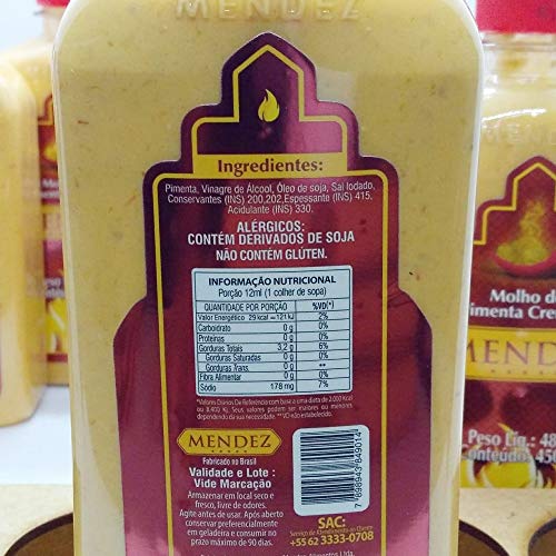 Kit Molho de Pimenta Mendez 450ml 03 Cremosa Tradicional 3 51MVhxb-UfL