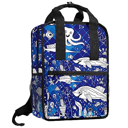 Sacs à dos pour garçons requin pieuvre multicolore 35cm