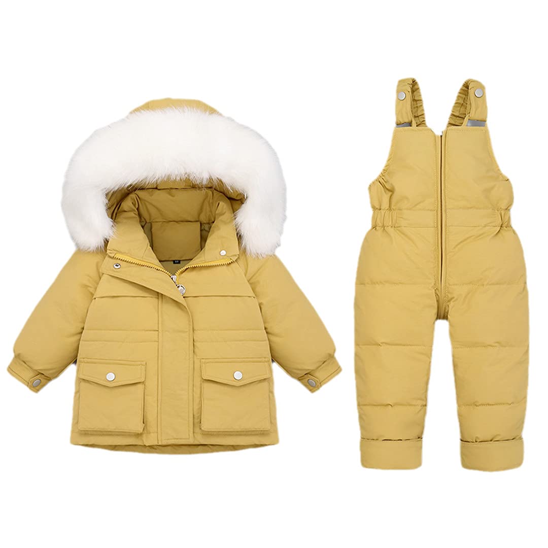 Winter Down Jacket Baby Toddler Girl Boys Clothes Kids Jumpsuit Children Clothing Set Thick Warm Fur Collar Infant