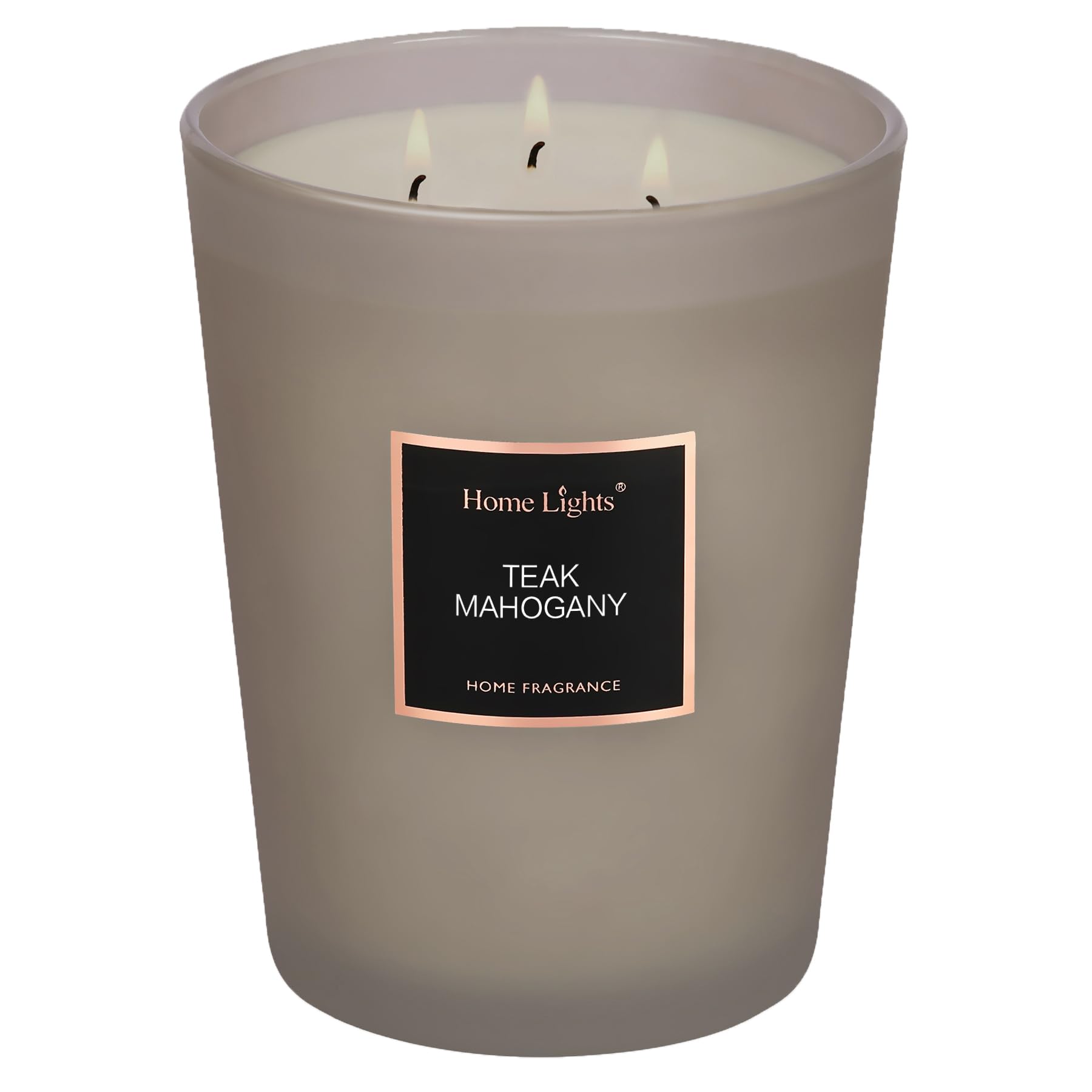 HomeLights Velas perfumadas, velas para el hogar, velas de aromaterapia en tarro grande, cera de soja natural, velas de 130 horas de combustión de regalo, caoba teca