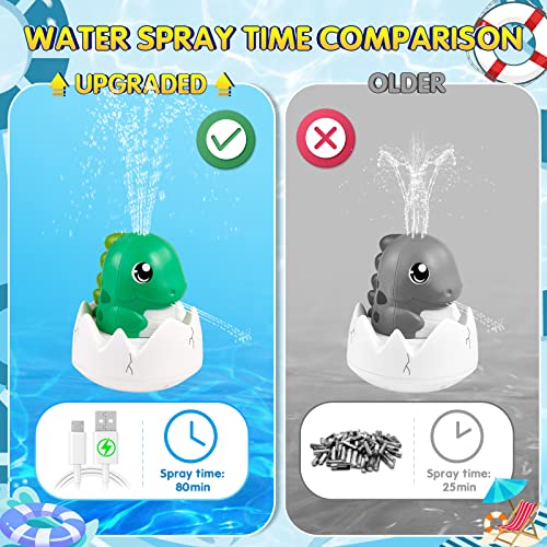 Rechargeable Baby Bath Toys, Dinosaur Baby Toys Gifts, Light Up Bath Toys, Sprinkler Bathtub Toys For Toddlers Infant Kids Boys Girls, Spray Water Bath Toy, Pool Bathroom Baby Toy Gifts #TOP3