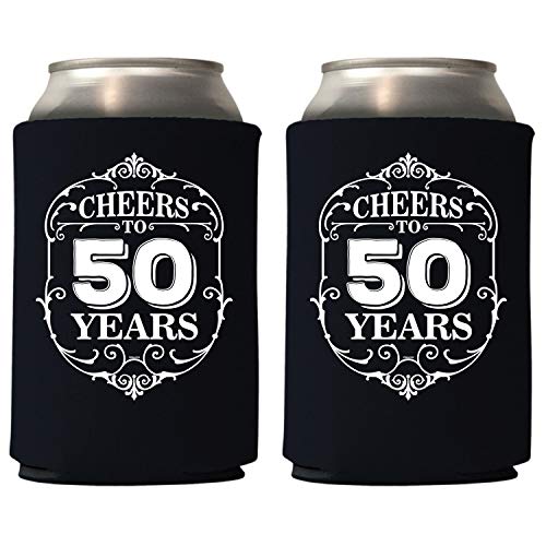 Cheers To 50 Years Can Coolie Holder 50th Birthday Decorations Birthday Gift Party Favor 50th Birthday Decorations Happy 50th Birthday Decorations Cheer Gift 50th Birthday Gift Fifty Party Favors