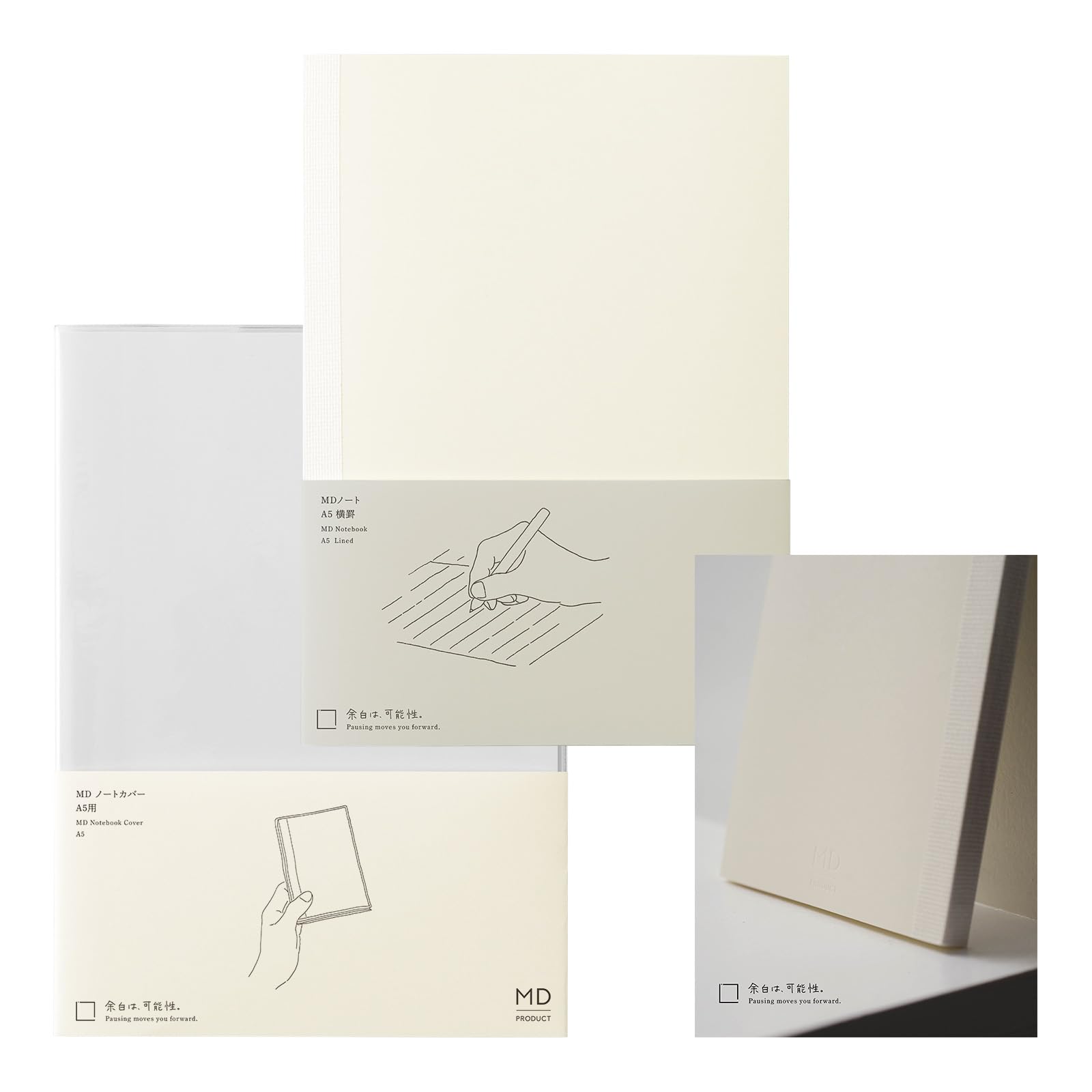 Midori MD Notebook A5 Ruled with Cover Set 180 Degree Flat Binding Japan