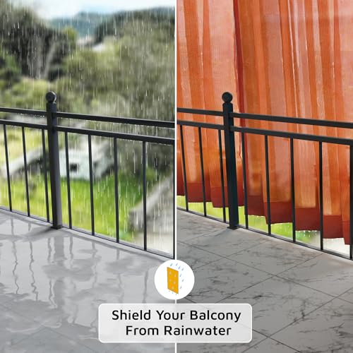 Image of HIPPO High Density Polyethylene 150 GSM Outdoor Loop Curtains Sun Blocking, UV Protection, Light-Filtering Balcony Curtain (Brown, 3FTX9FT, 1PC)