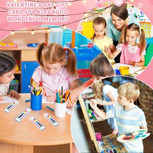 Sabary 30 Pack End of School Year Gift for Student Watercolor Paint Set Bulk with Card and Rope 8 Washable Watercolor Paint with Brush for Last Day of School Classroom Kid Art Party Favor (Heart) — view 5