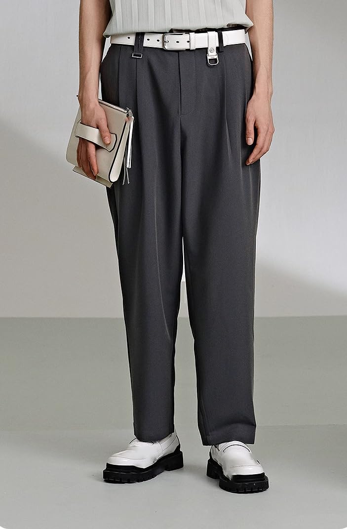 Men's Suit Pants Block Wide Leg Loose Fit Summer Casual Lightweight Work Pants for Men