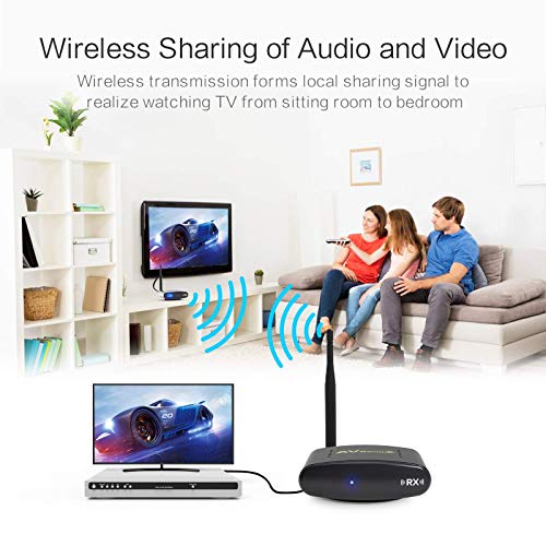 Wireless Audio Transmitter and Receiver,PAKITE 2.4GHz 24 Channels with IR Remote Extender ,Support 480P 656FT Transmission Wireless RCA Video & Audio Sender for Satellite DVD to TV Home Use - Thumbnail 3