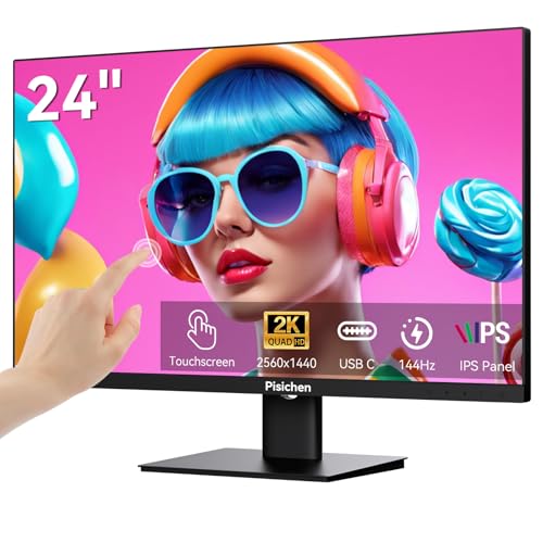 Image of Touchscreen Monitor 2K 144Hz 23.8 Inch QHD 2560x1440P Computer Monitor USBC HDMI DP Ports Eye Care Frameless VESA Mount