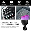 Ziciner Car Detailing Brush, Curved Soft Bristles Auto Removal Dust Collectors, Universal Vehicle Dashboard, Air Conditioner Vents etc Interior Cleaning Tool Accessories (Double Purple) #5