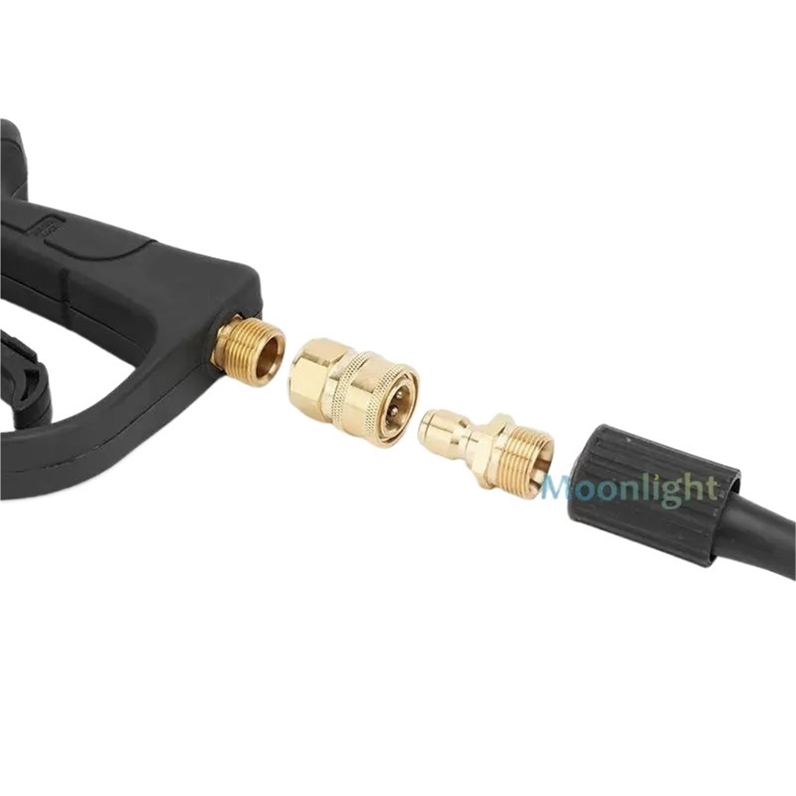 Conector rápido de alta presión de 1/10.2 cm 3/20.3 cm 1/5.1 cm adaptador de arandela de coche, pistola de agua, acopladores hidráulicos para riego de jardín (3l8 hembra-M (latón))