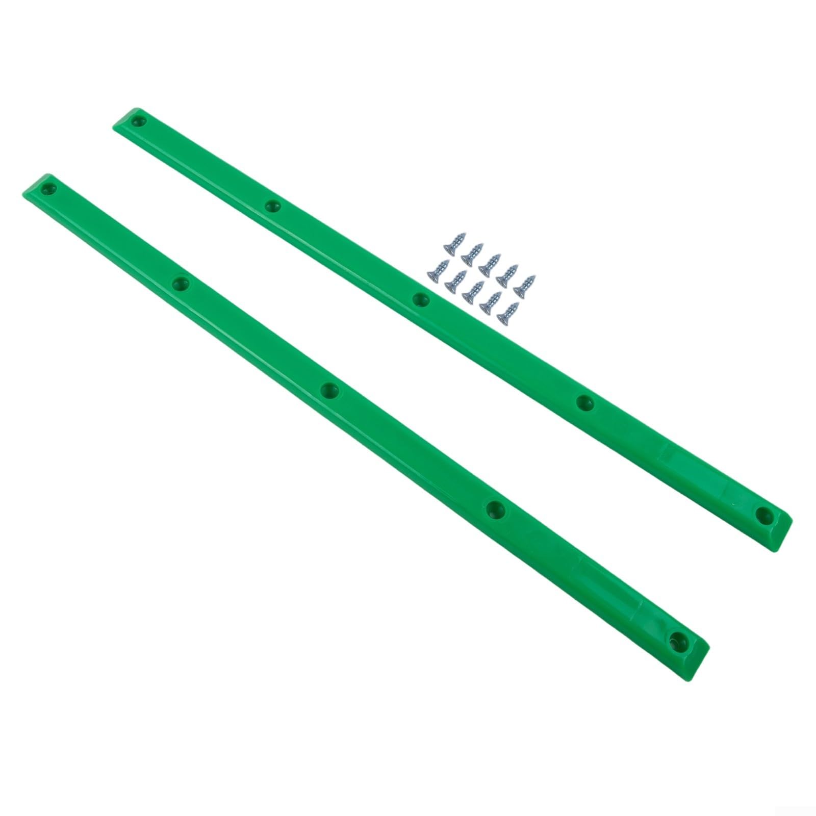 Skateboard Anti Collision Replacement Strips 2pcs Rib Bone Rail With Screws To Bottom Board Edges(green)