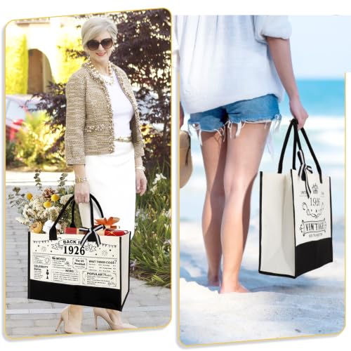 Image of 100th Birthday Gift for Women-Vintage 1926 Canvas Tote Bag, Cosmetic Bag