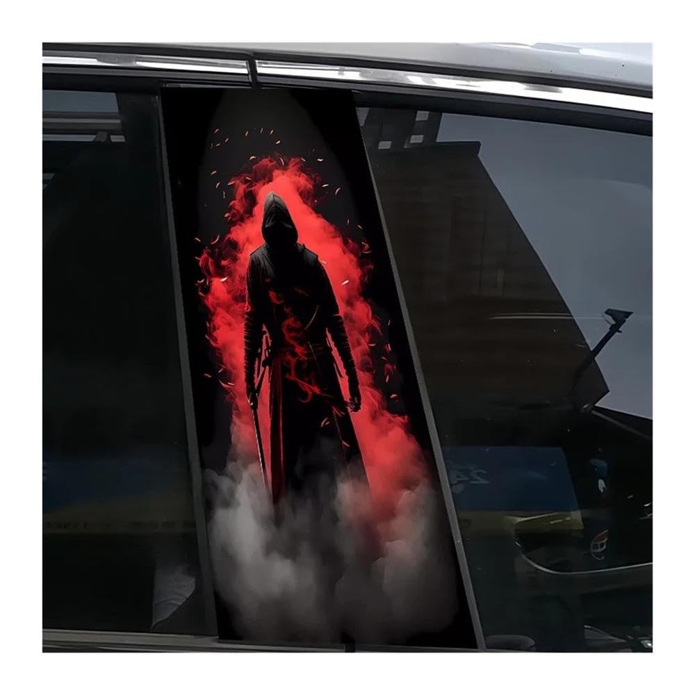 Bertdcx One Color Silhouette Glossy B Pillar Car Decal Rectangular Sticker Scratch Resistant Auto Parts