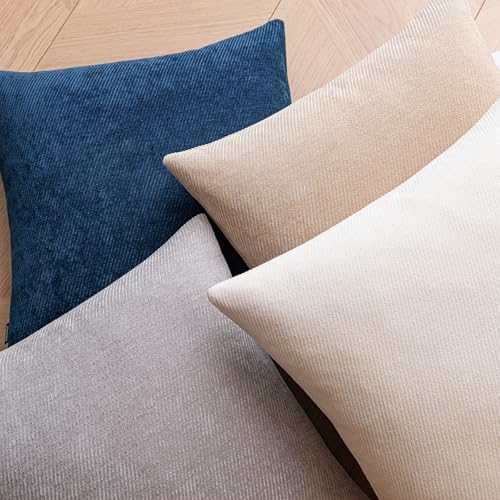 Image of a moment Pack of 2 Decorative Chenille Throw Pillow Covers with Twill Cushion Covers for Sofa Living Room Couch Bed 26x26 Inch,Blue