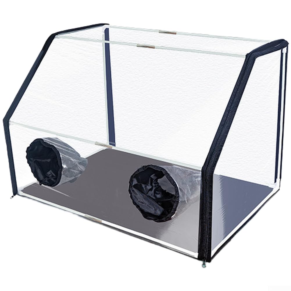 Clear Mushroom Grow Box with Elastic Arm For Access Holes and Airflow Vents for Home Horticulture Portable Still Air Chamber(60 * 40 * 40cm)