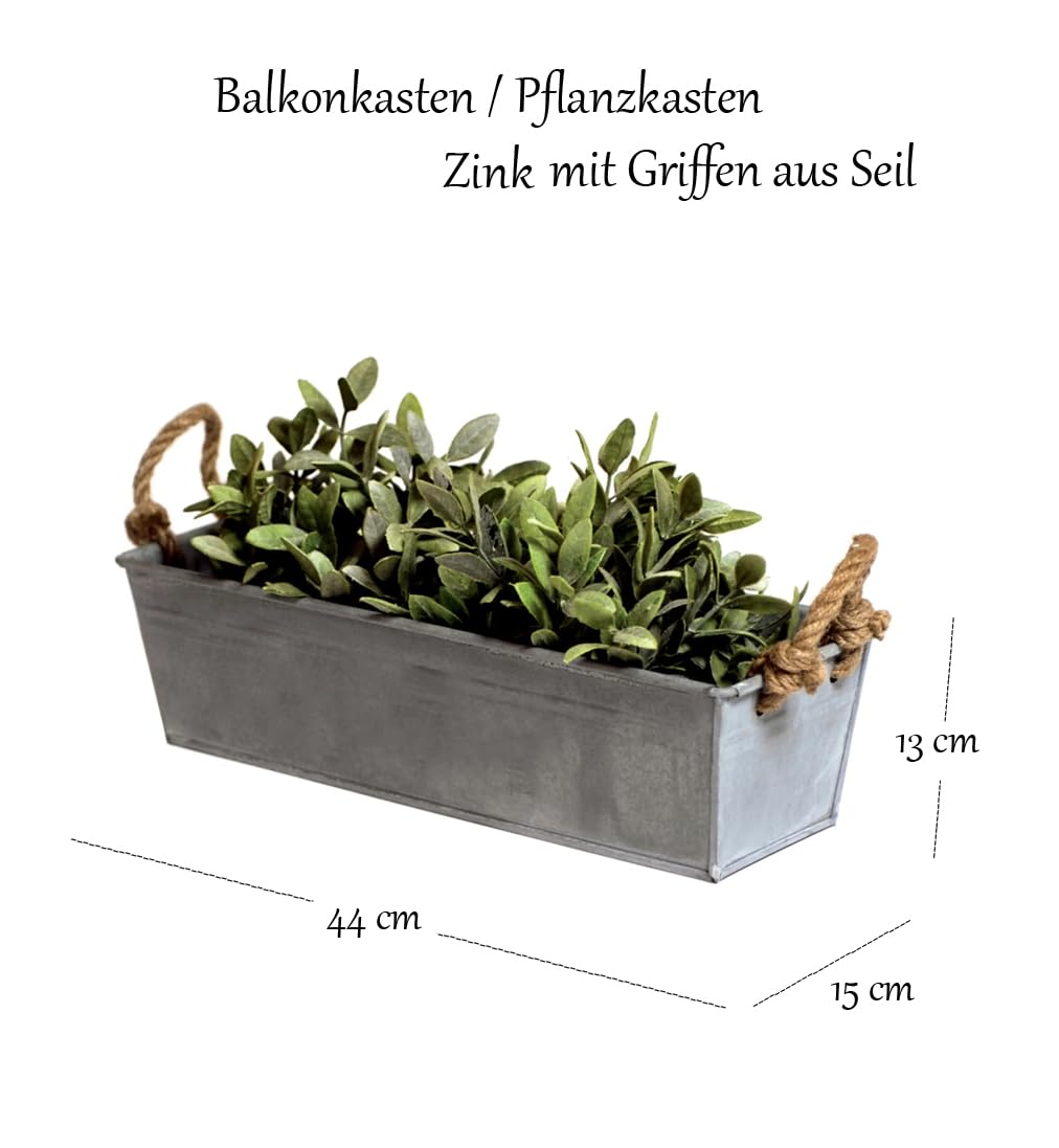 LB H&F Blumenkasten Balkonkasten 44cm Zink - Pflanzkasten Massiv Metall  Zinkdeko Gartendeko Pflanzgef Zinkkasten (Zink): Amazon.de: Garten