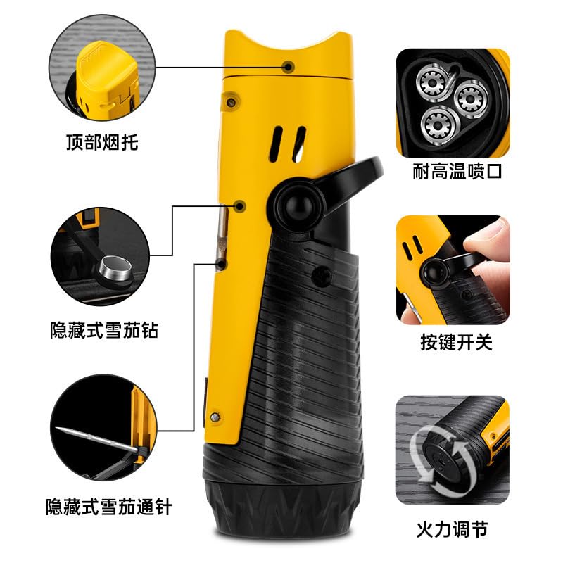 Encendedor metálico a prueba de viento con llama torch miniatura 4