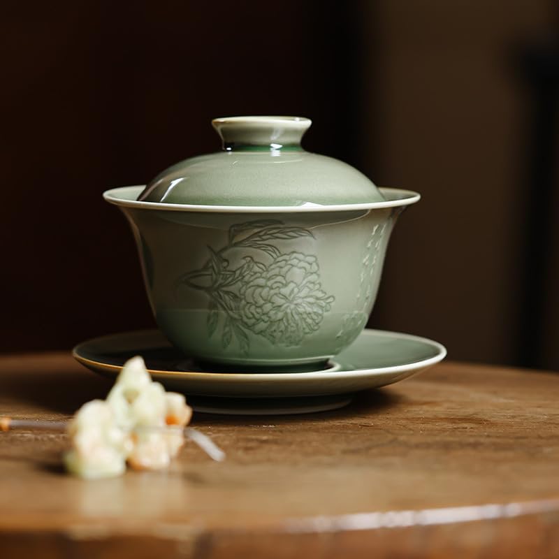 Kubki do Matchy Gaiwan Zestaw do herbaty Kubek Chiński Ceramiczny Domowy Kung Fu Zestaw do herbaty z zaparzaczem