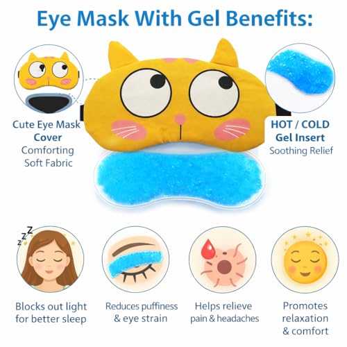 Image of Jenna Gel Sleeping Eye Shade Mask Cover For Insomnia, Meditation, Puffy Eyes And Dark Circles (Face Catyellow Gel)