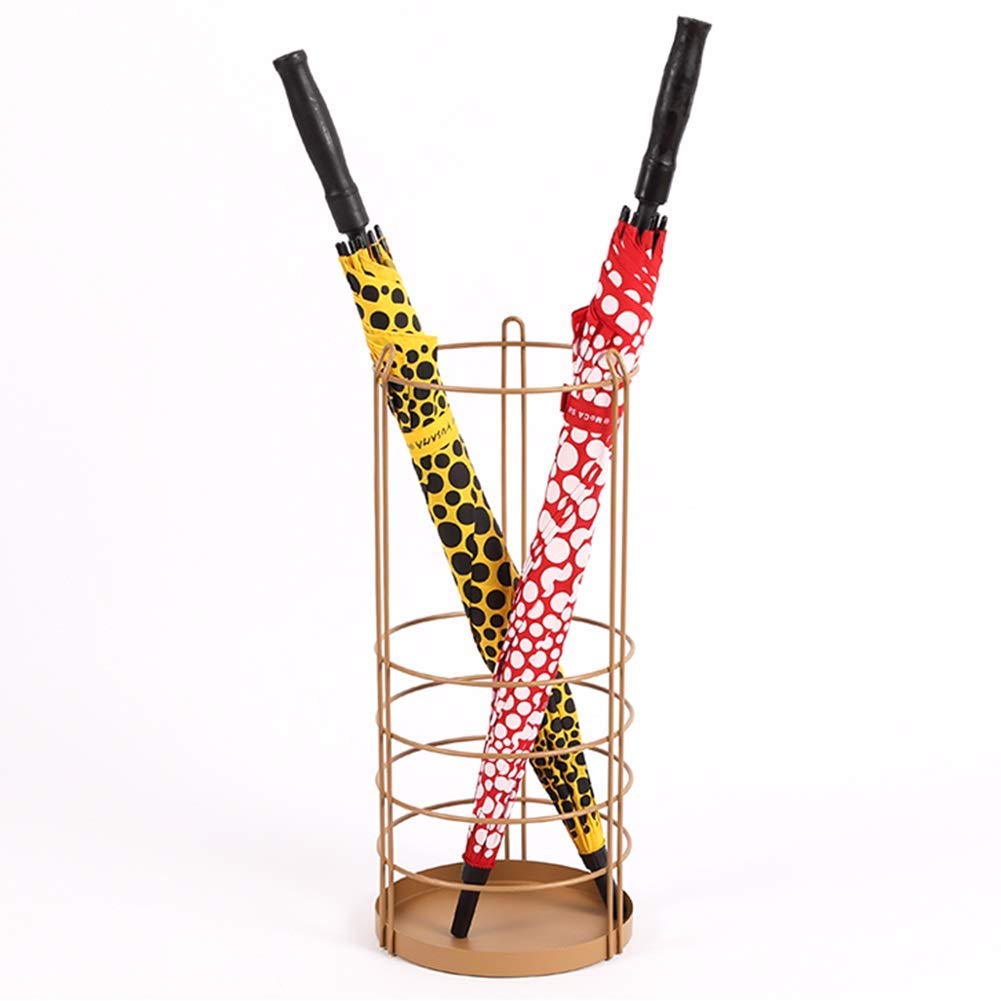 Porte-parapluie en métal or LUNEZY idéal pour un couloir toujours propre