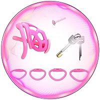 MäNs Rosa LäTt TräNing Skyddande Bur, BäRbar Andningsbar Bur Med Rosa Små RöR TillbehöR - Q Xs