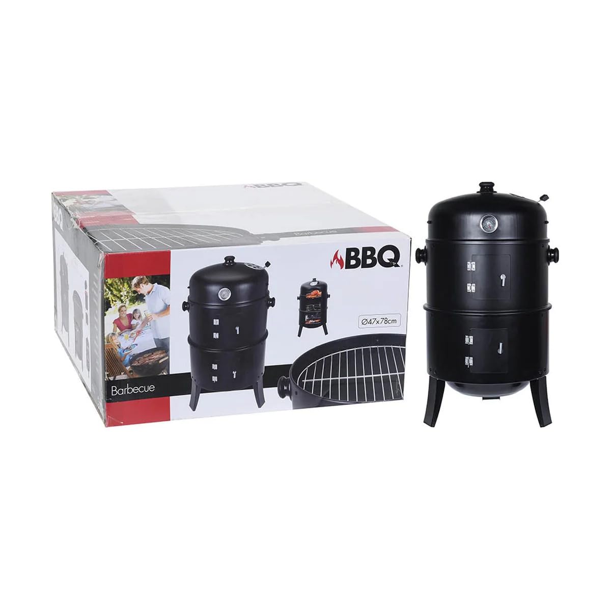Barbacoa Barril para AHUMAR Negra Marca BBQ