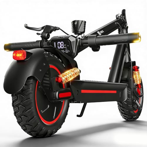 Fast Electric Scooter Adults, 1200W Offroad E-Scooter Up to 30MPH & 33Miles Range, 10' All Terrain Tire Scooters with Turn Signals, Dual Suspension, APP Cruise for Urban Campus Travel, UL Certified