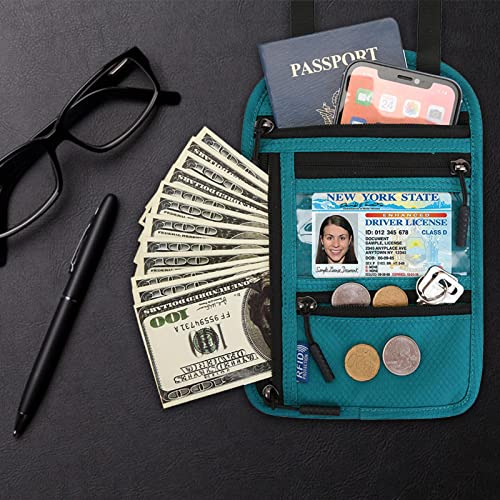 viagem com mangas RFID – Suporte para passaporte, bolsa viagem com bloqueio RFID, porta-passaporte p