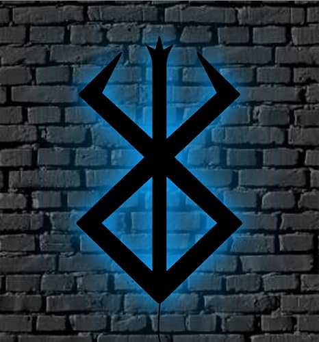 Image of AD INFINITUM LED Wall Lamp, Comic Lover, Bat Cave, Night Lamp, for Gift, Kids Room, Gaming Setup, Gaming Room, Man Cave (BRSRK Logo Multicolor Light)