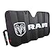 Plasticolor 003860R01 RAM Logo Black Matte Finish Front Windshield Accordion Sunshade